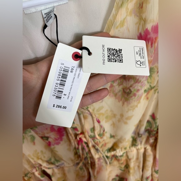 Ted Baker V-Neck GGT Printed Tie-front Mini Floral Chiffon Dress Yellow Accents - Picture 8 of 16